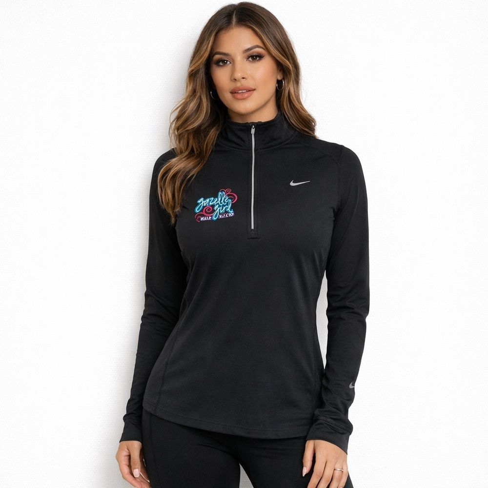 Nike Women's Black Long Sleeve Tee Half Marathon Gazelle Girl Small Grand Rapids